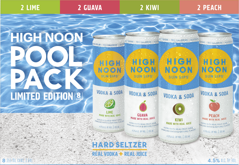 High Noon Pool Pack 8Pack Cans feat. (2) Guava, (2) Lime, (2) Kiwi, (2