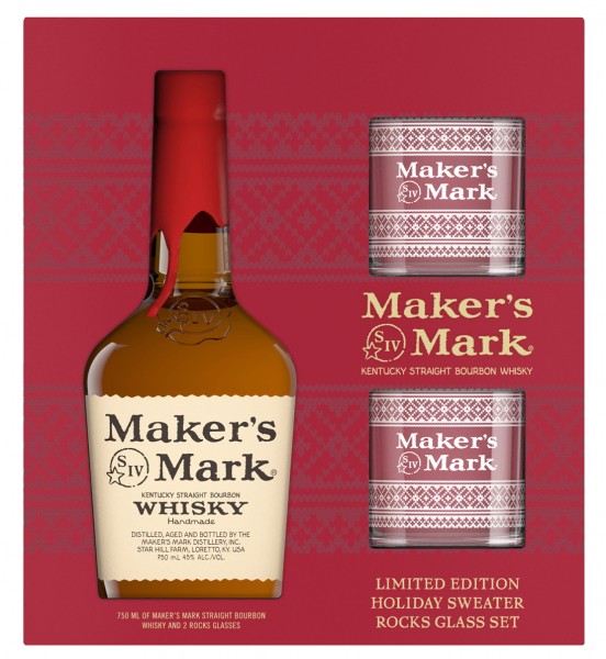 Maker's Mark Bourbon Gift Set with 2 Glasses Bottle Values