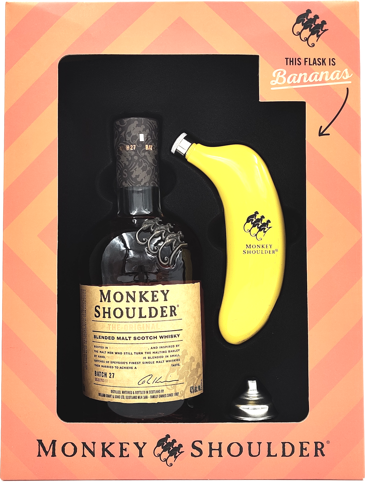 Monkey Shoulder Scotch Whisky Gift Set with Flask