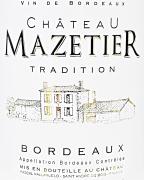 Chateau Mazetier - Tradition Bordeaux Rouge 2018