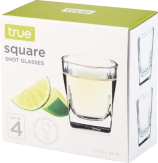 True - Square Shot Glasses Set of 4 1.5oz 0