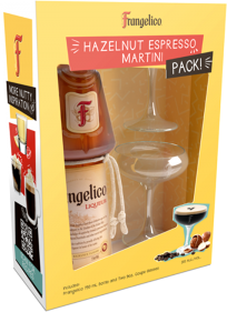Frangelico Hazelnut Liqueur Gift Set with 2 Coupe Glasses
