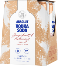 Absolut Grapefruit Rosemary Vodka Soda 4-Pack Cans 12 oz