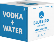 Bluebird Hardwater Vodka + Water 4 paks