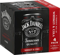 Jack Daniel's Whiskey & Cola 4-Pack Cans 355ml