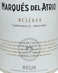 Marques del Atrio Rioja Reserva 2015