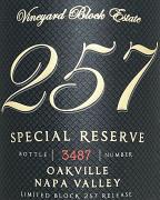 Vineyard Block Estate Block 257 Special Reserve Oakville Cabernet Sauvignon 2020