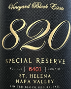 Vineyard Block Estate Block 820 St. Helena Special Reserve Cabernet Sauvignon 2020
