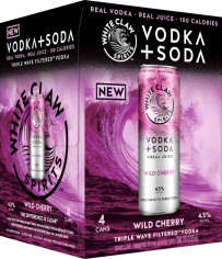 White Claw Wild Cherry Vodka Soda 4-pack Cans 12 oz